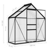 drivhus 1,33 m² aluminium antracitgrå