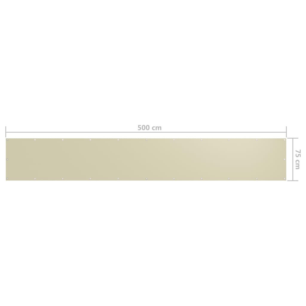 altanafskærmning 75x500 cm oxfordstof cremefarvet