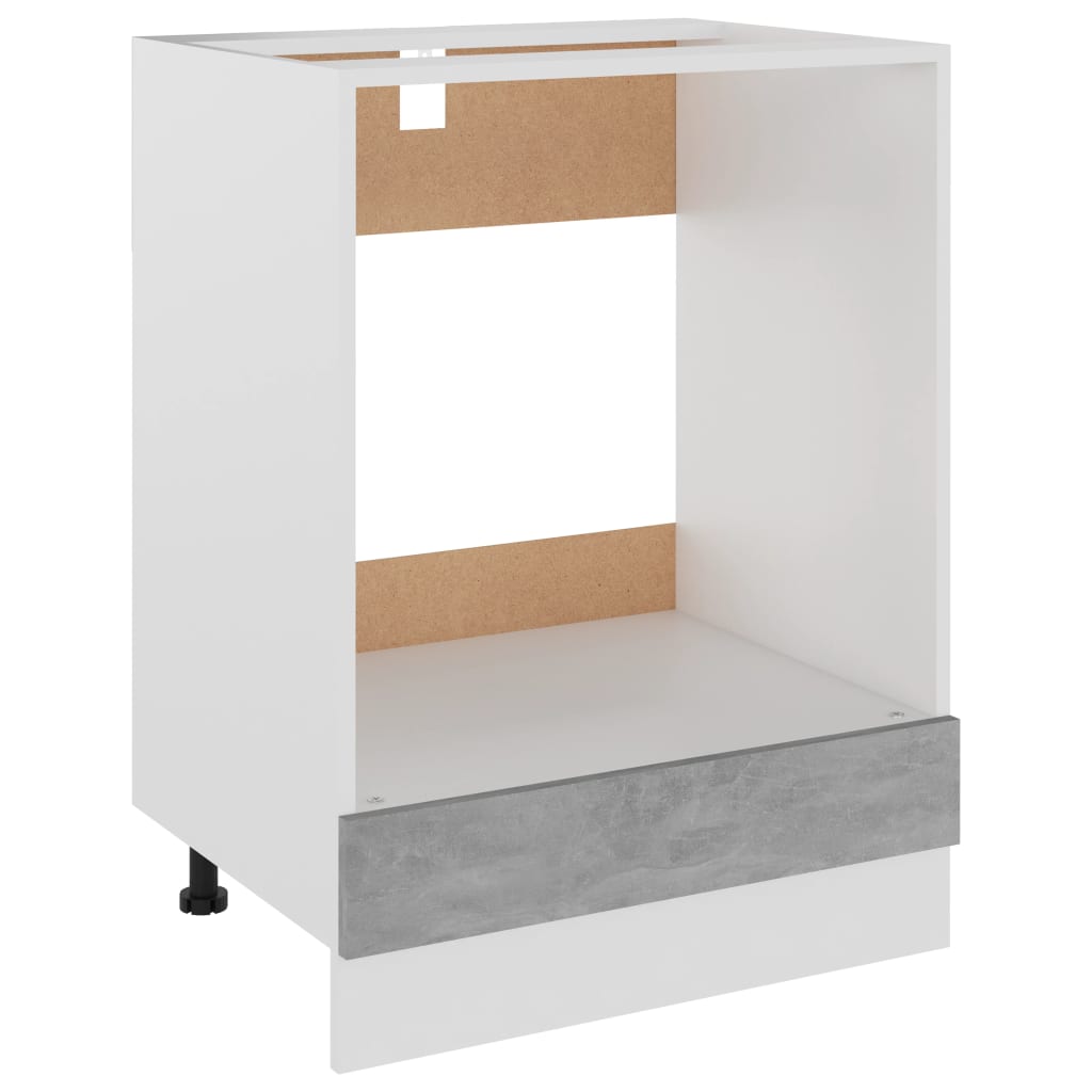 ovnskab "Riga" betongrå 60x46x81,5 cm konstrueret træ