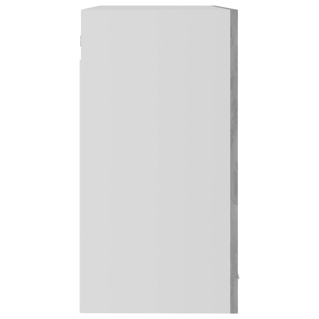 væghængt glasskab 80x31x60 cm konstrueret træ betongrå