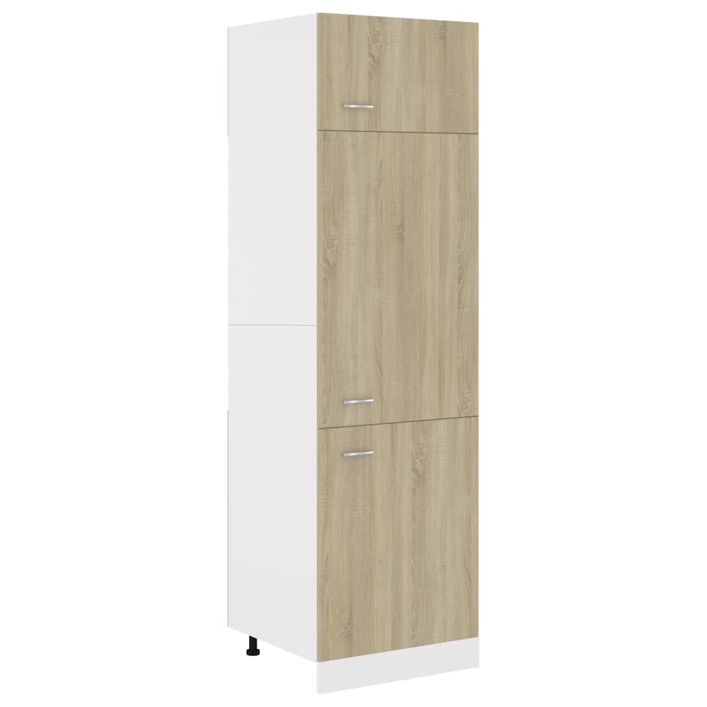 indbygningsskab til køl 60x57x207 cm konstrueret træ sonoma-eg