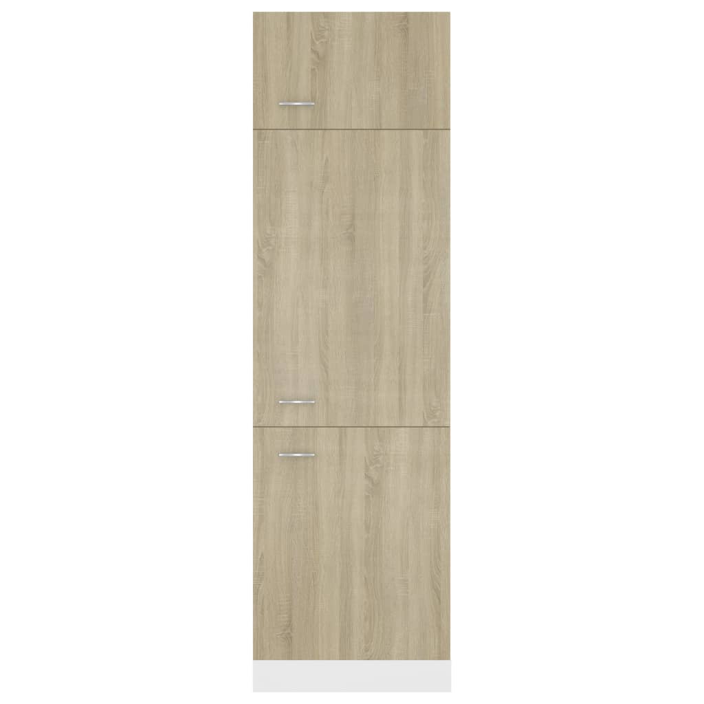 indbygningsskab til køl 60x57x207 cm konstrueret træ sonoma-eg