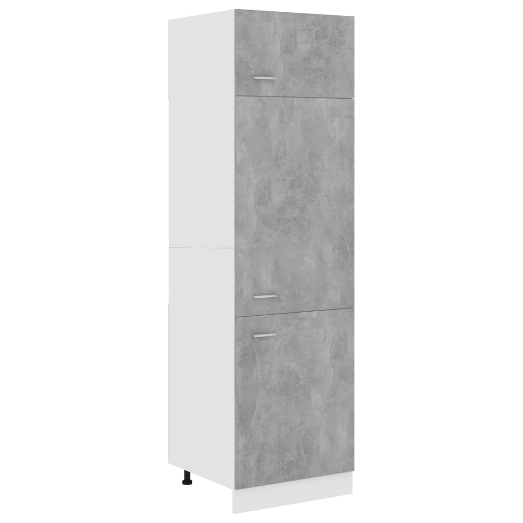 indbygningsskab til køl 60x57x207 cm konstrueret træ betongrå