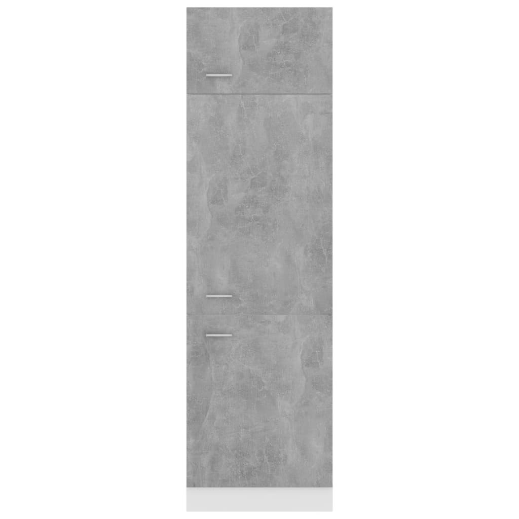 indbygningsskab til køl 60x57x207 cm konstrueret træ betongrå