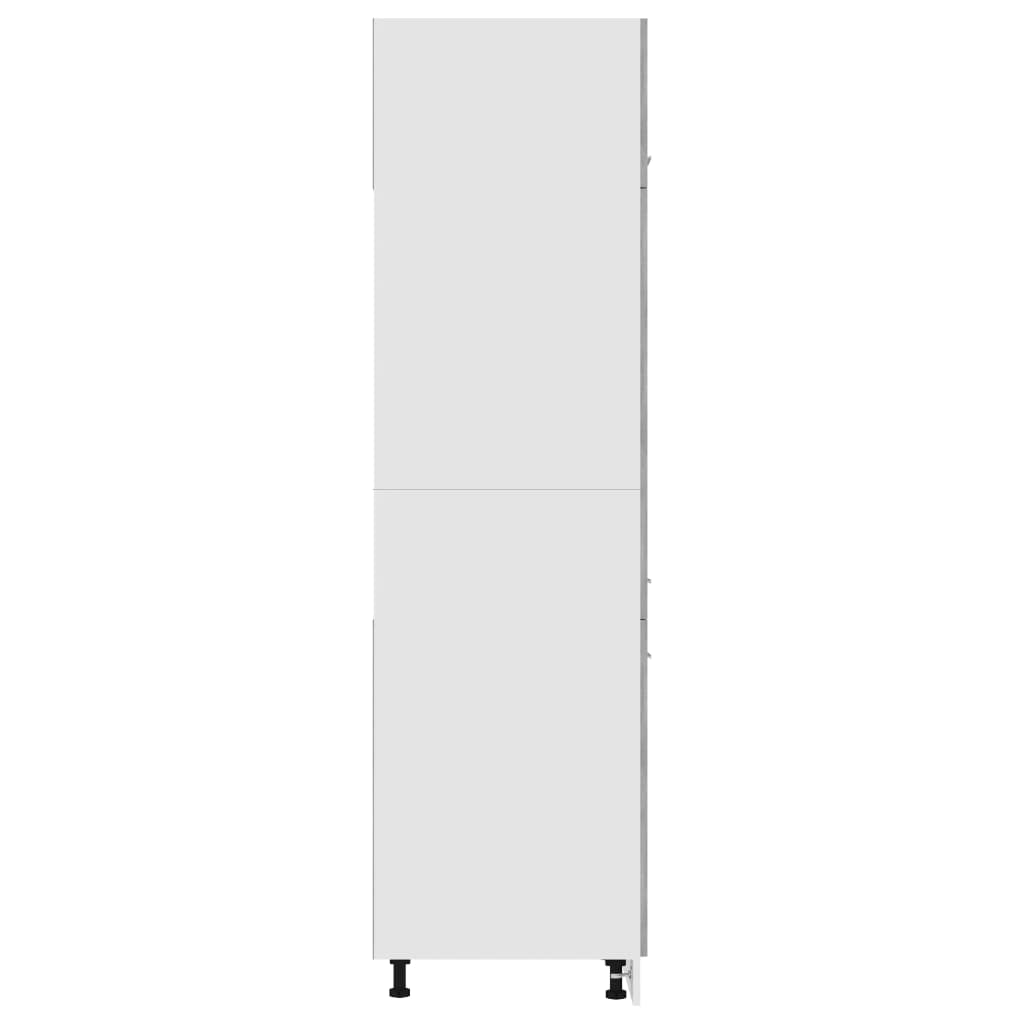indbygningsskab til køl 60x57x207 cm konstrueret træ betongrå