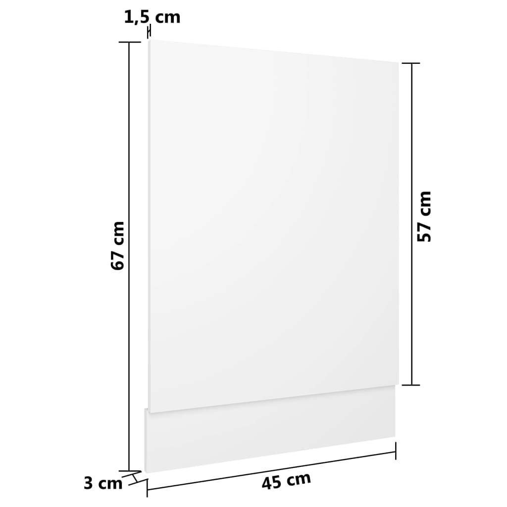 opvaskemaskinepanel "Lyon" hvid 45x3x67 cm konstrueret træ