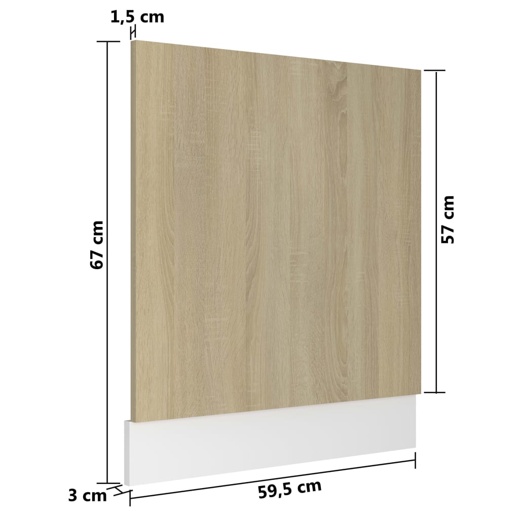 opvaskemaskinepanel "Lyon" Sonoma eg 59,5x3x67 cm konstrueret træ