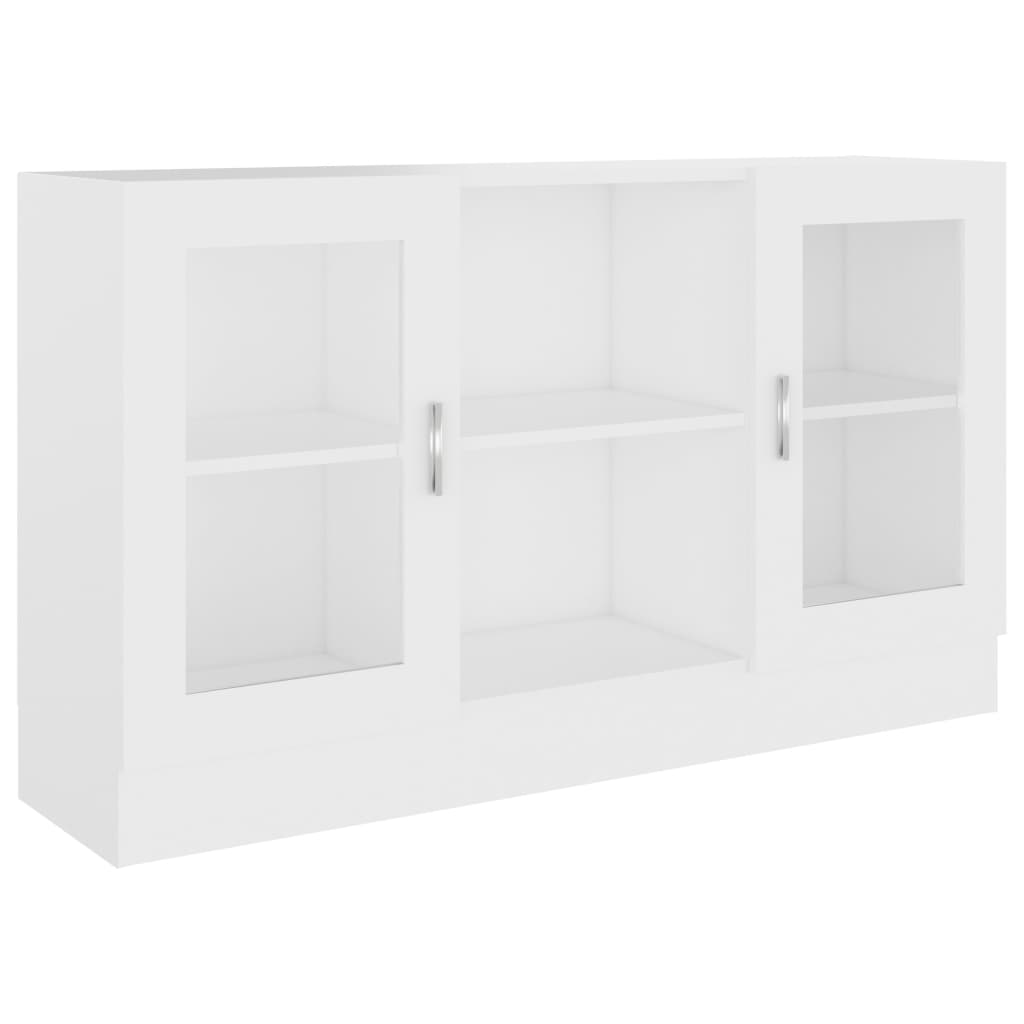 vitrineskab 120x30,5x70 cm konstrueret træ hvid