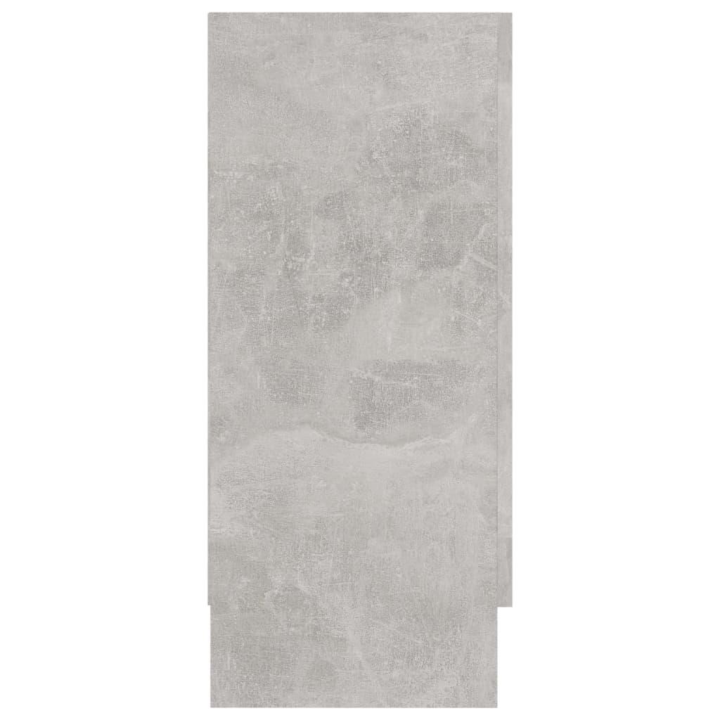 vitrineskab 120x30,5x70 cm konstrueret træ betongrå