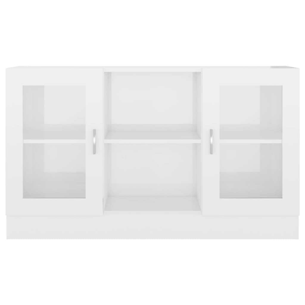 vitrineskab 120x30,5x70 cm konstrueret træ hvid højglans