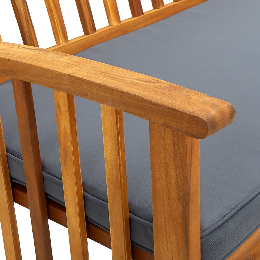 havebænk med hynde 119 cm massivt akacietræ