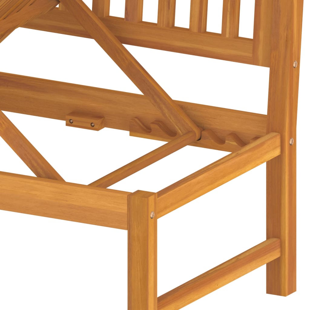 daybed med cremefarvet hynde 200x60x75 cm massivt akacietræ grå