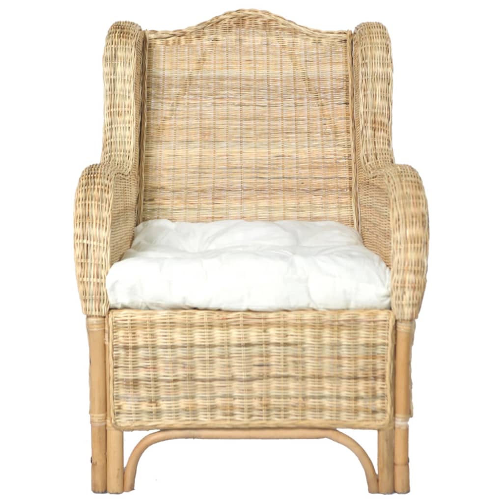 sofa med hynde naturlig rattan og linned