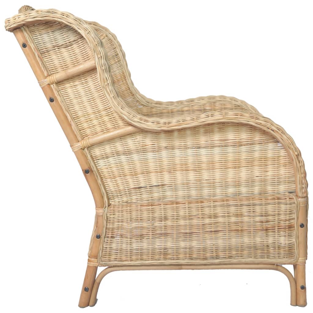 sofa med hynde naturlig rattan og linned