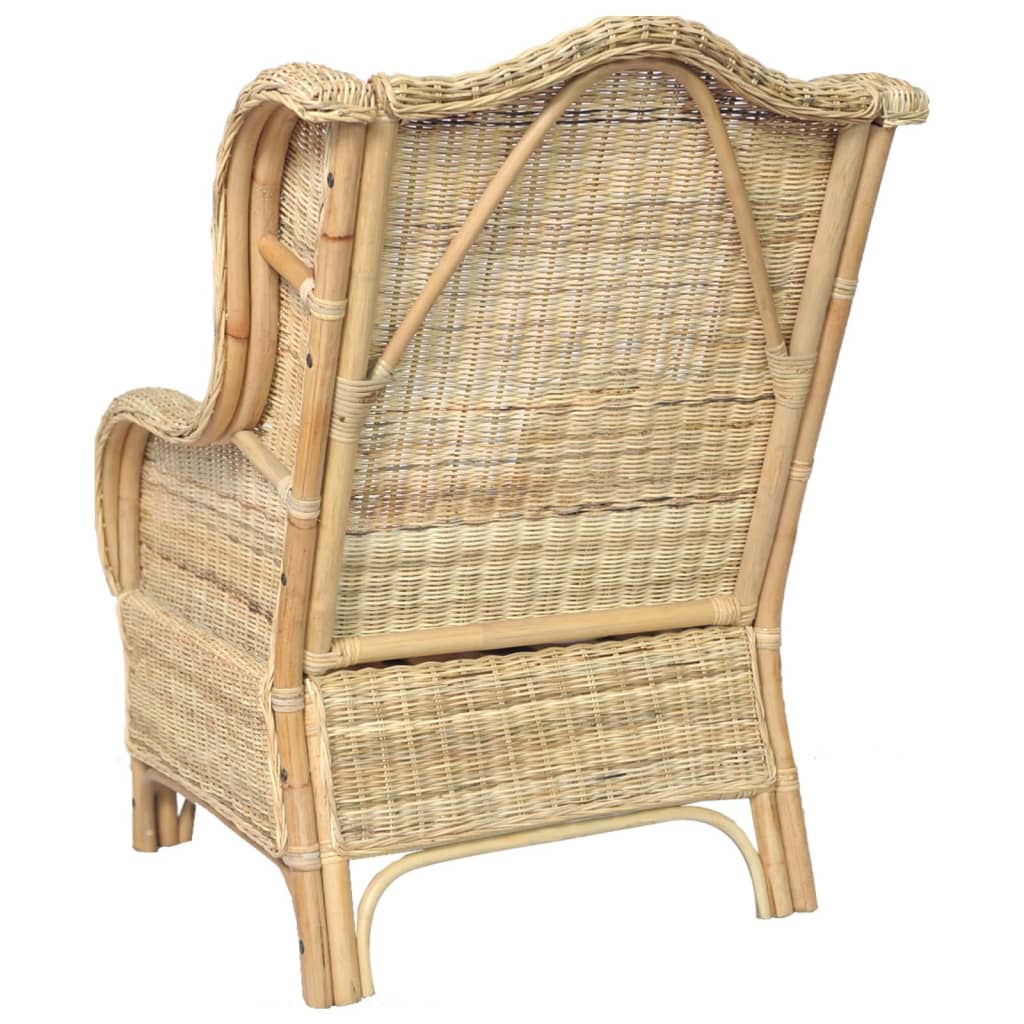sofa med hynde naturlig rattan og linned