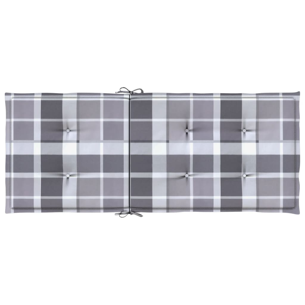 stolehynder m. høj ryg 4 stk. 120x50x3 cm stof gråternet