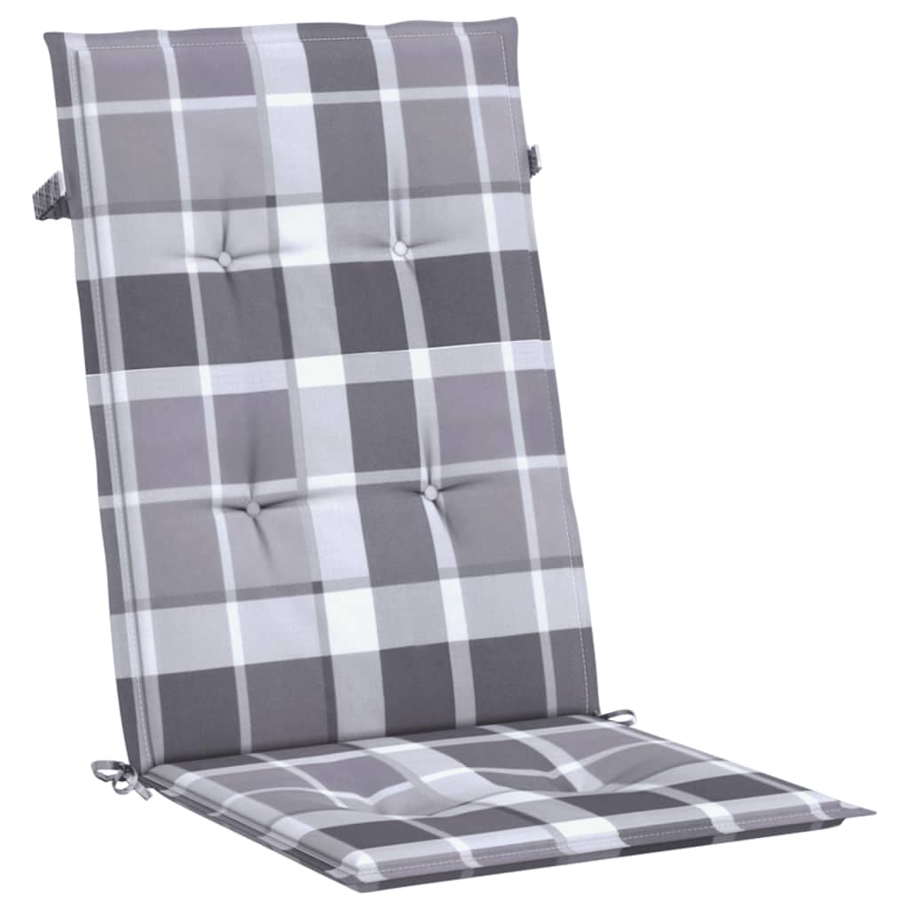 stolehynder m. høj ryg 6 stk. 120x50x3 cm stof gråternet