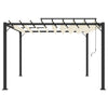 pavillon 3x3 m med lameltag stof og aluminium cremefarvet