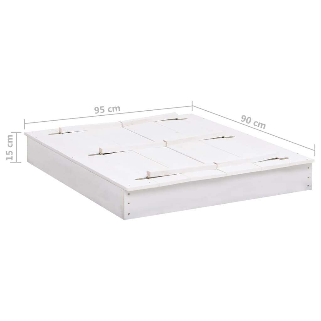 sandkasse 95x90x15 cm fyrretræ hvid