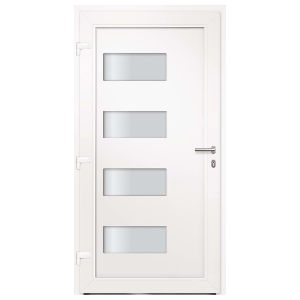 hoveddør 100x200 cm aluminium og PVC hvid