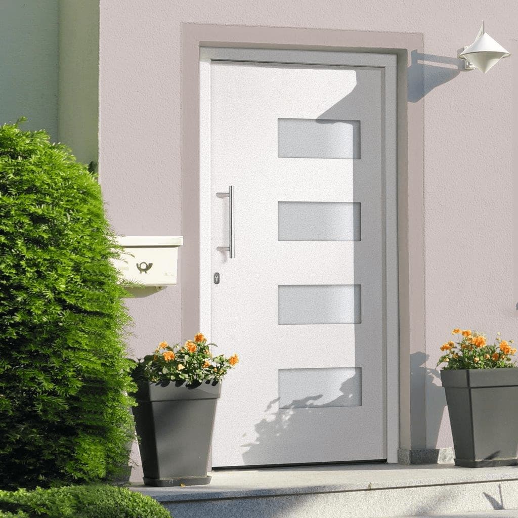 hoveddør 100x200 cm aluminium og PVC hvid