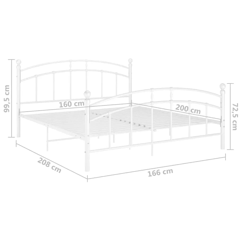sengestel 160x200 cm metal hvid