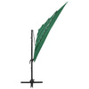 parasol med aluminiumsstang 4 niveauer 250x250 cm grøn