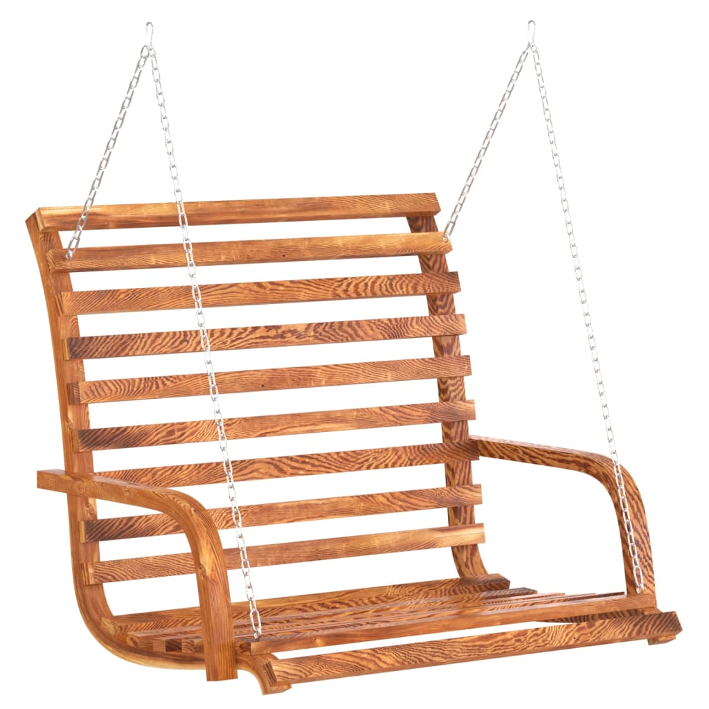 gyngebænk 126x63x92 cm massivt bøjet træ med teakfinish