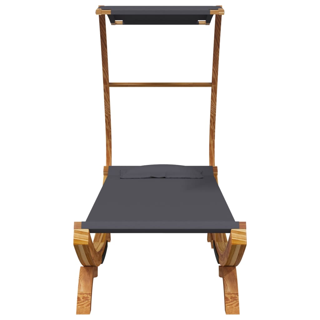 loungeseng med baldakin 100x190x134 cm bøjet træ antracitgrå