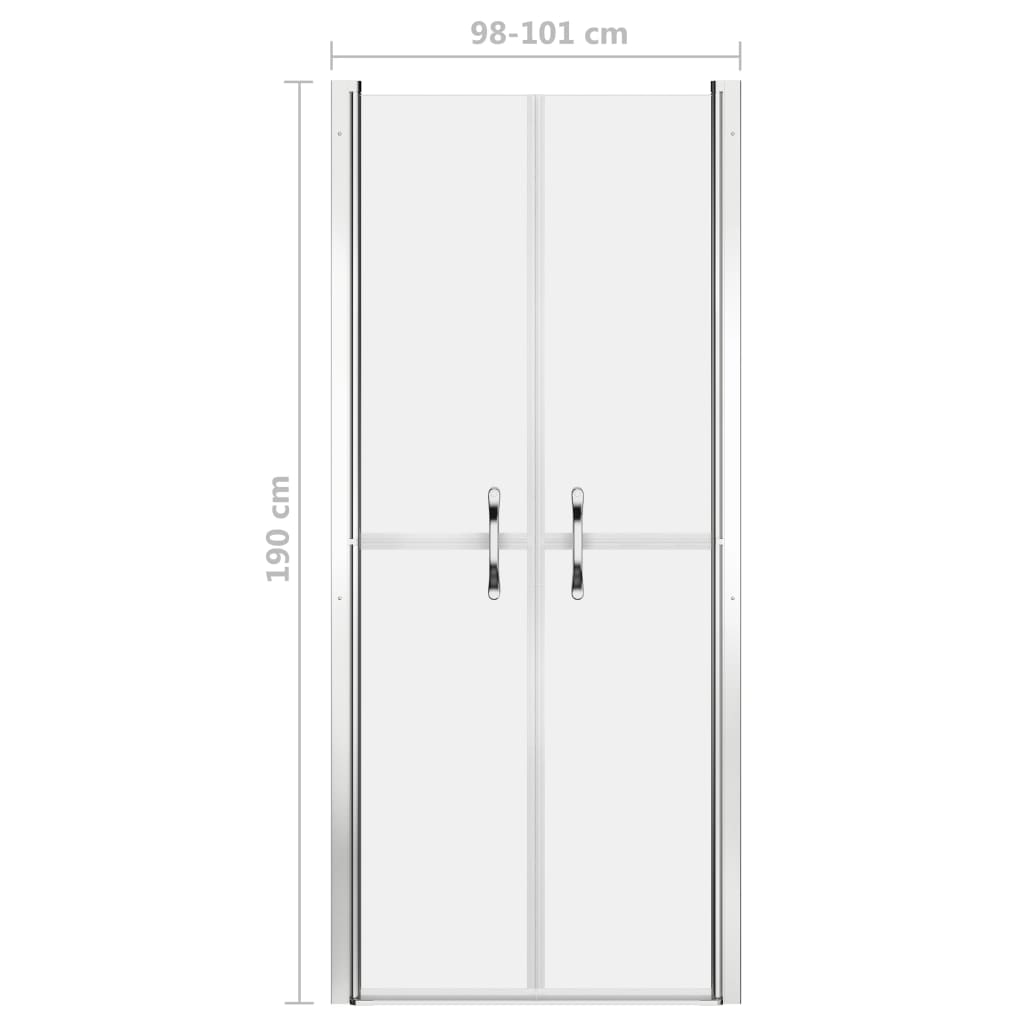 brusedør 101x190 cm matteret sikkerhedsglas