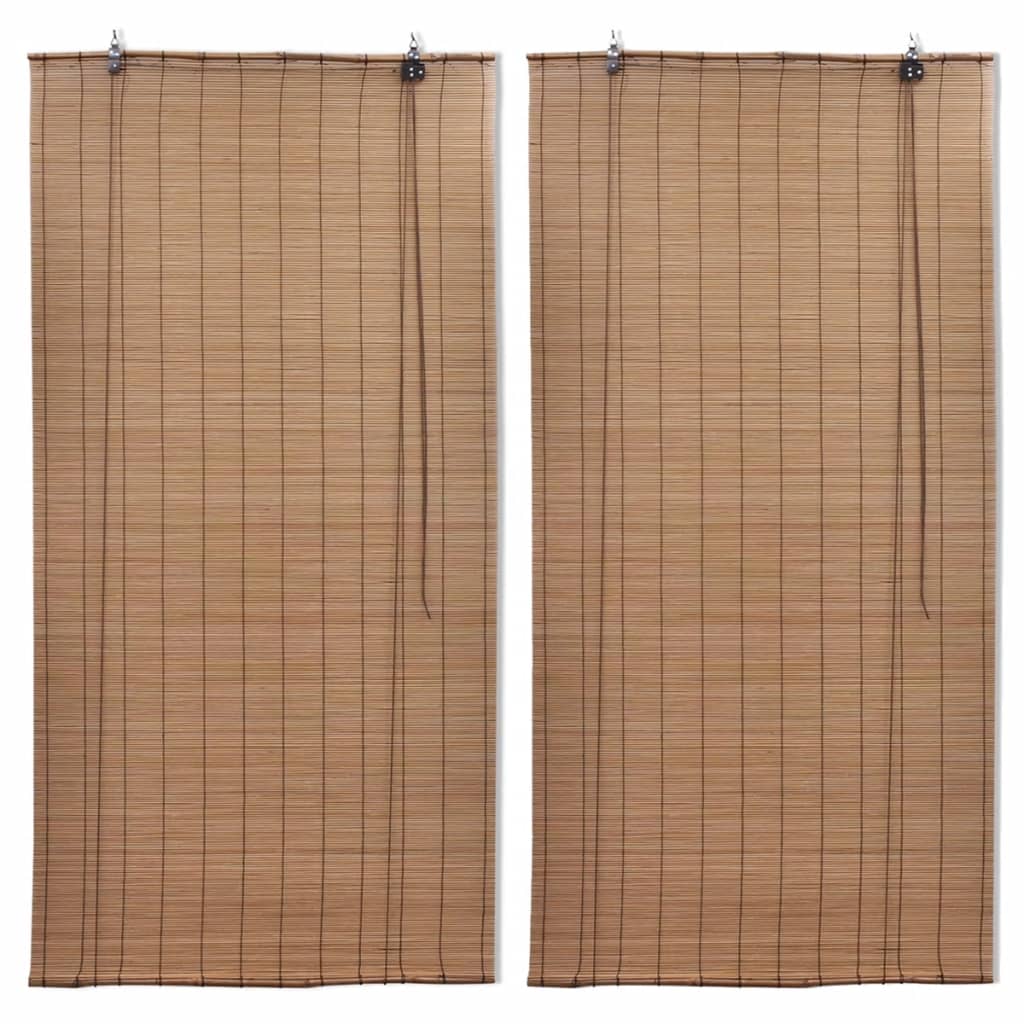rullegardiner 2 stk. 100x160 cm bambus brun