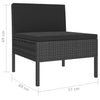 haveloungesæt 10 dele med hynder polyrattan sort