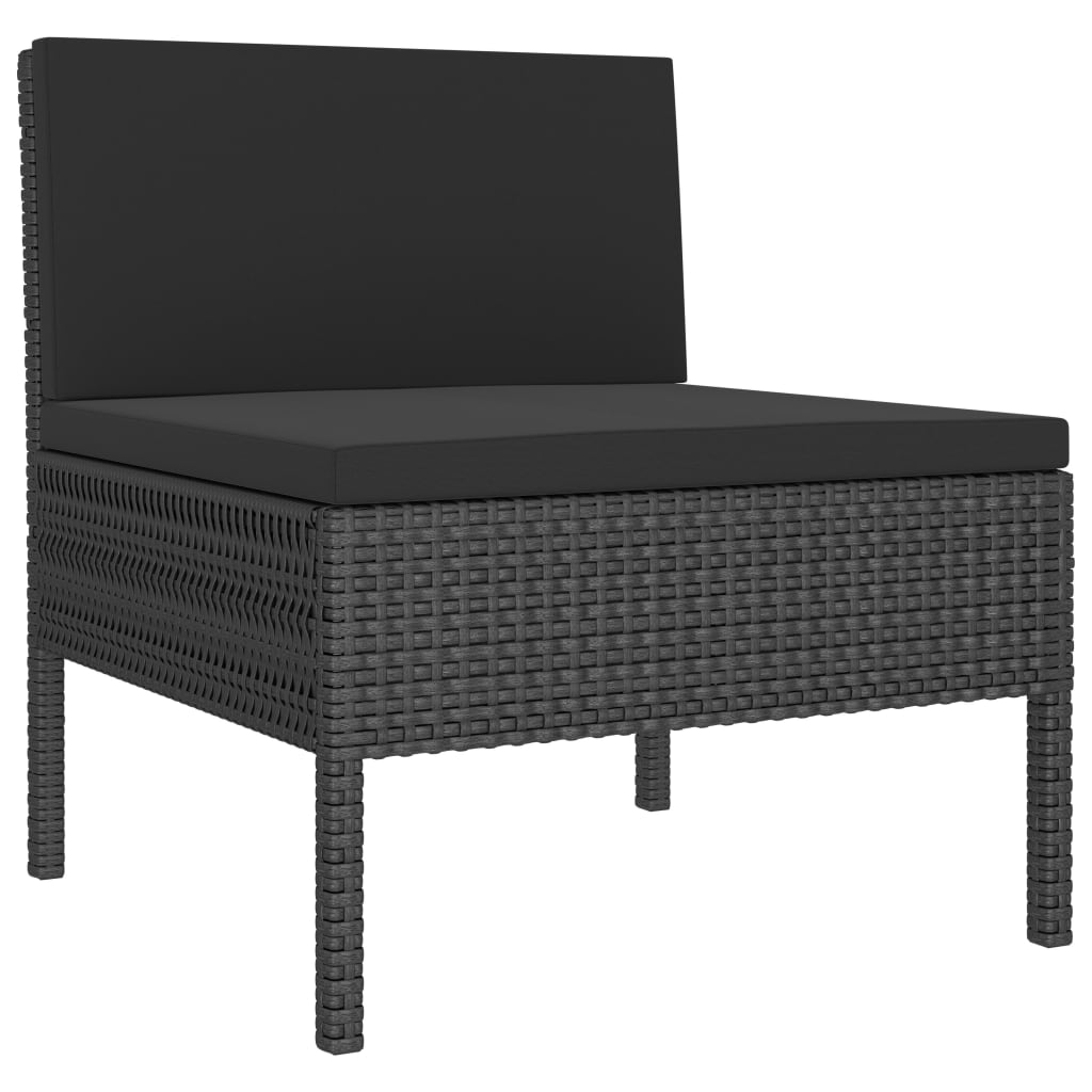 loungesæt til haven 10 dele med hynder polyrattan sort
