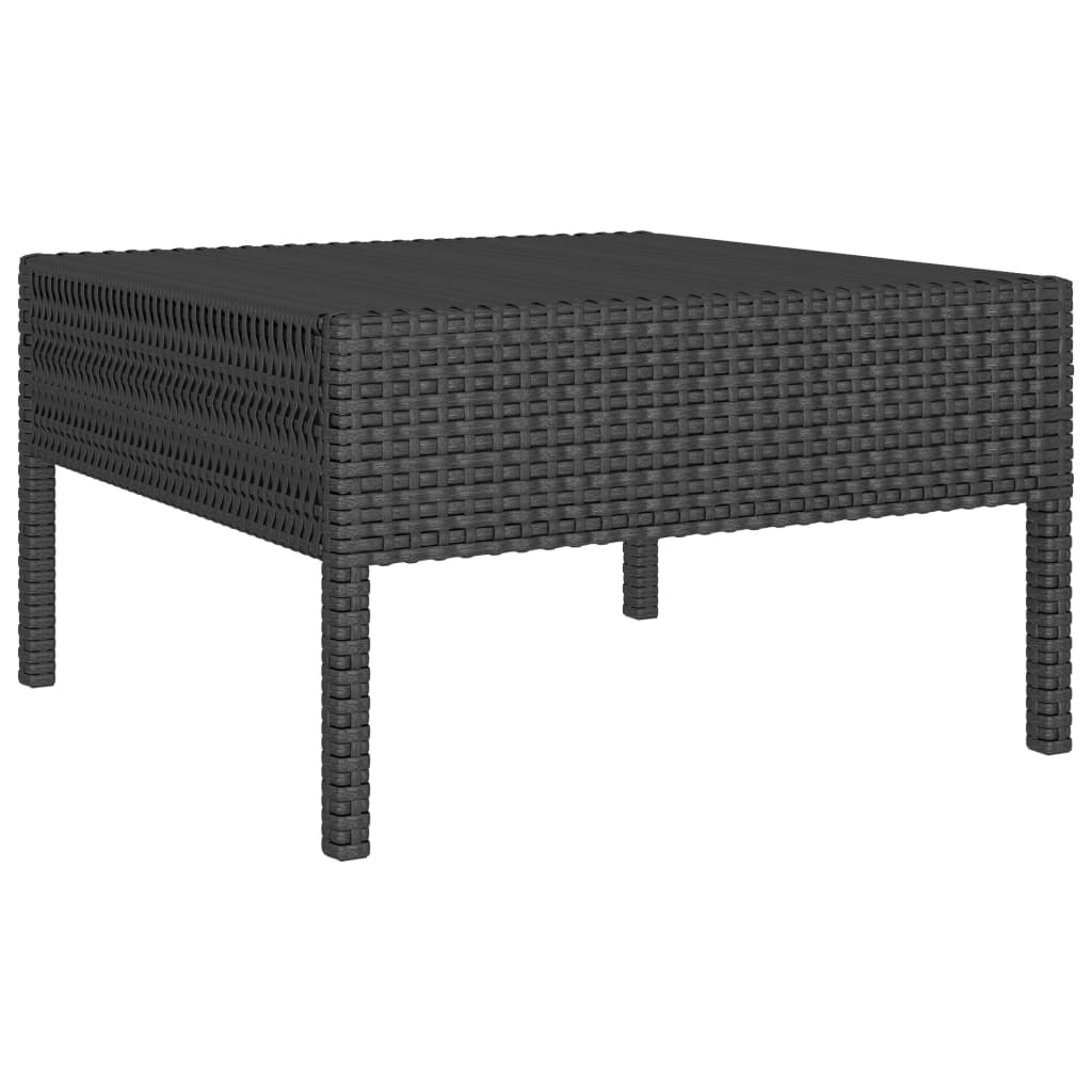 loungesæt til haven 10 dele med hynder polyrattan sort