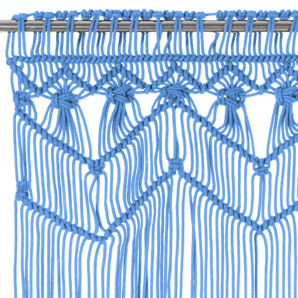 macramégardin 140x240 cm bomuld blå