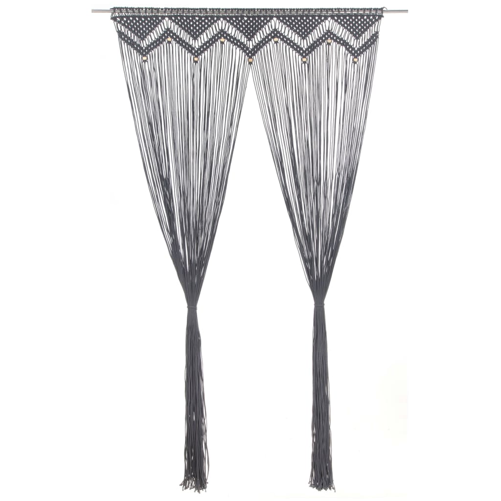 macramégardin 140x240 cm bomuld antracitgrå