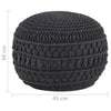 håndlavet macramépuf 45x30 cm bomuld antracitgrå
