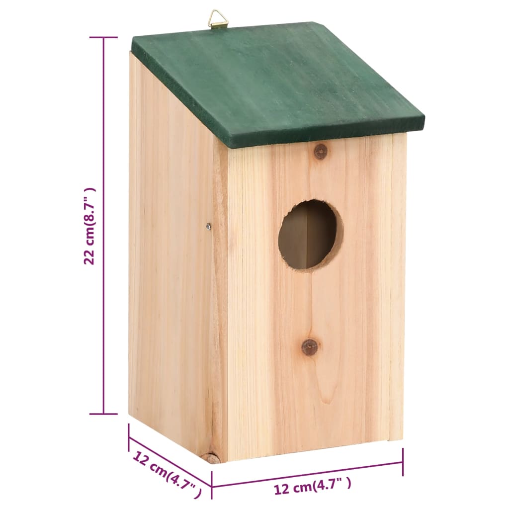 fuglehuse 10 stk. 12x12x22 cm massivt fyrretræ