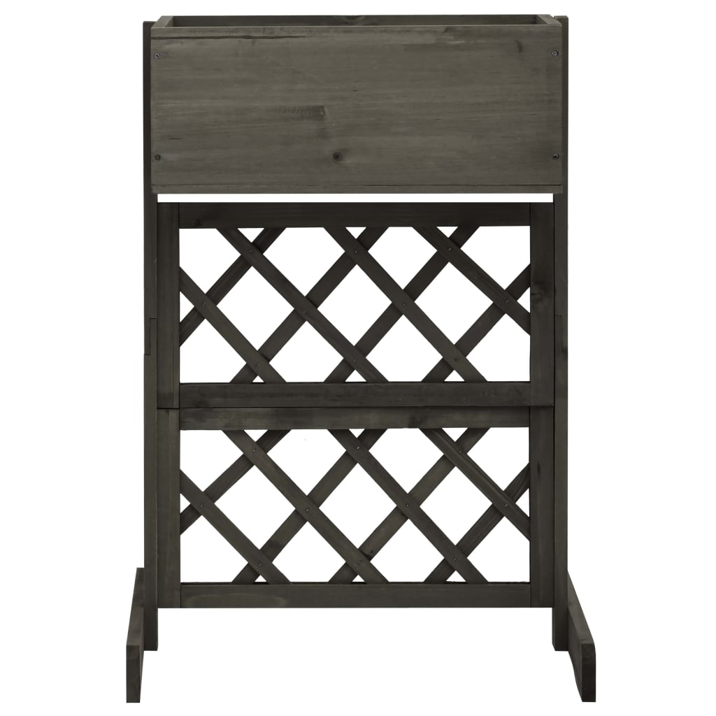 plantekasse med espalier 45x30x74 cm massivt fyrretræ grå