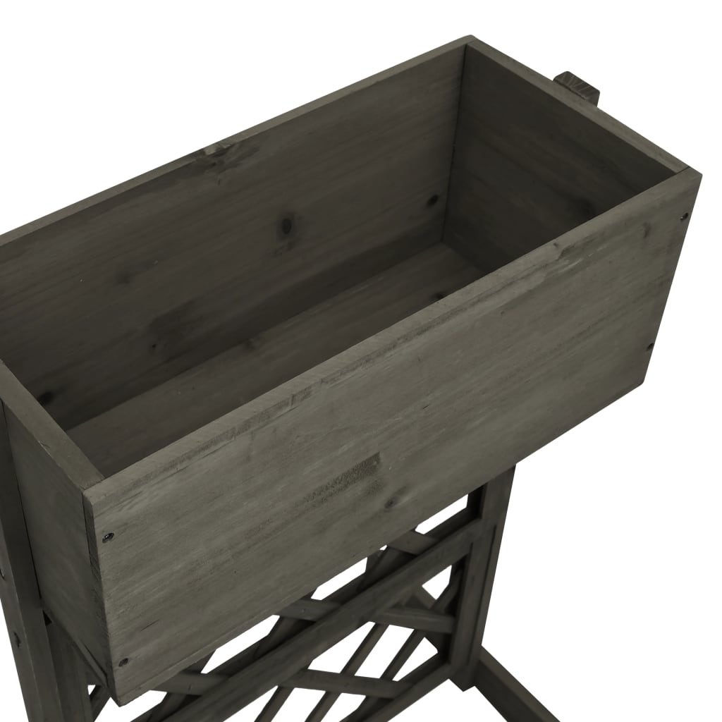 plantekasse med espalier 45x30x74 cm massivt fyrretræ grå