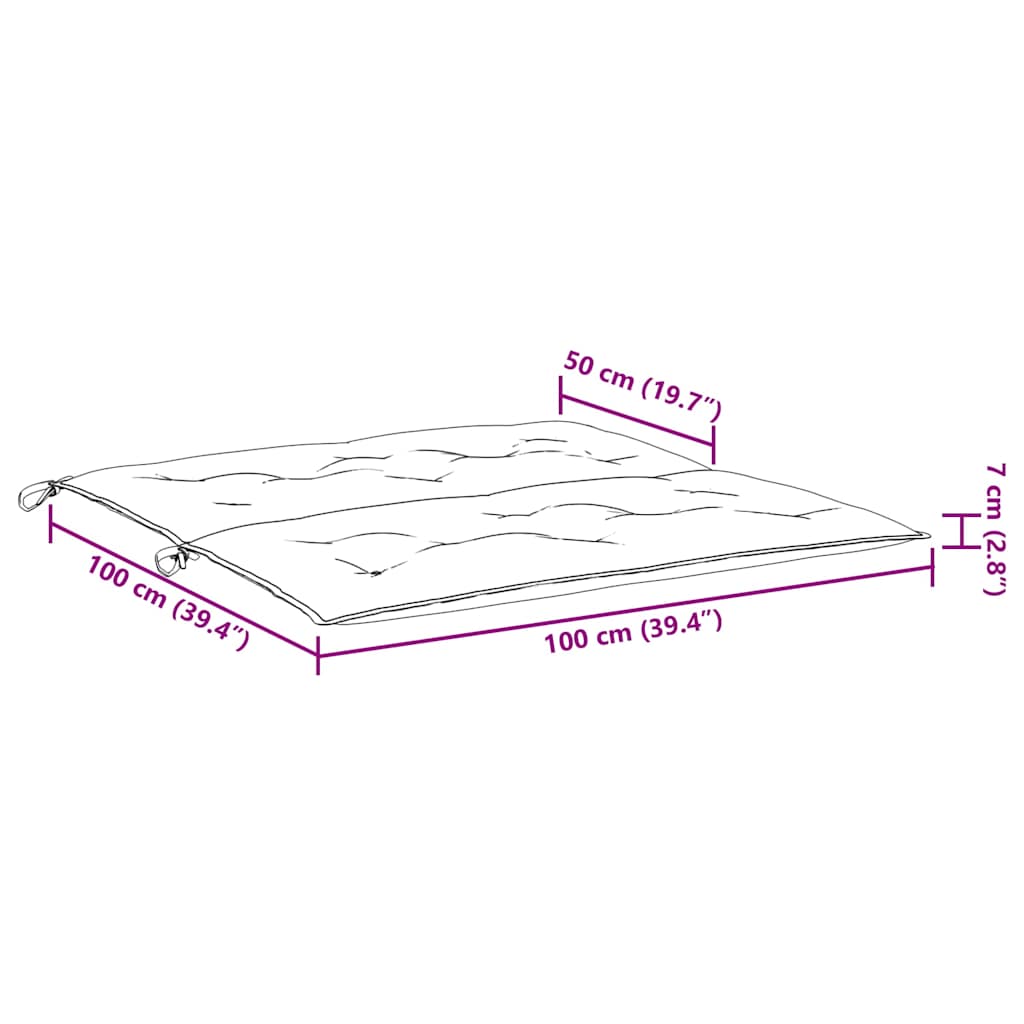hynde til havebænk 100x(50+50)x7 cm oxfordstof beige