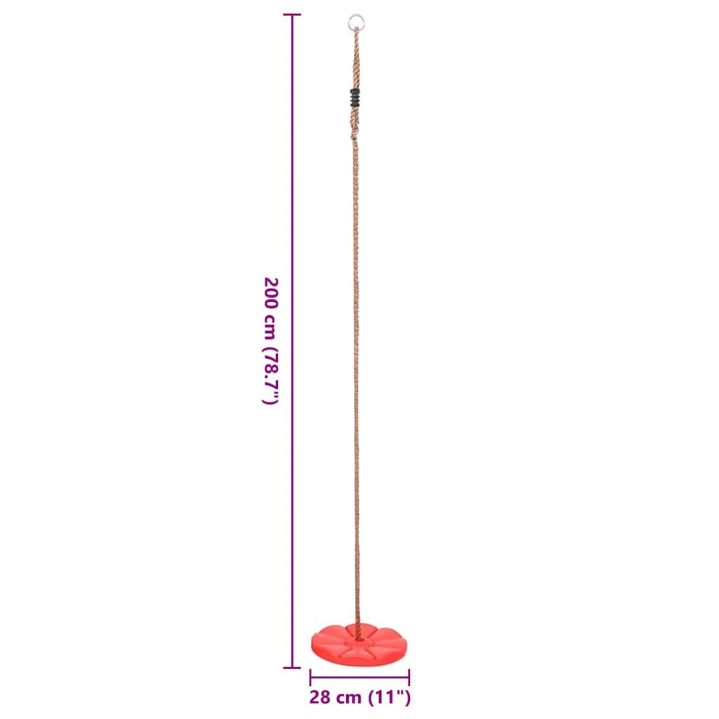 gynge 200 cm rød