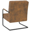 stol med cantilever stof brun