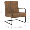 stol med cantilever stof brun