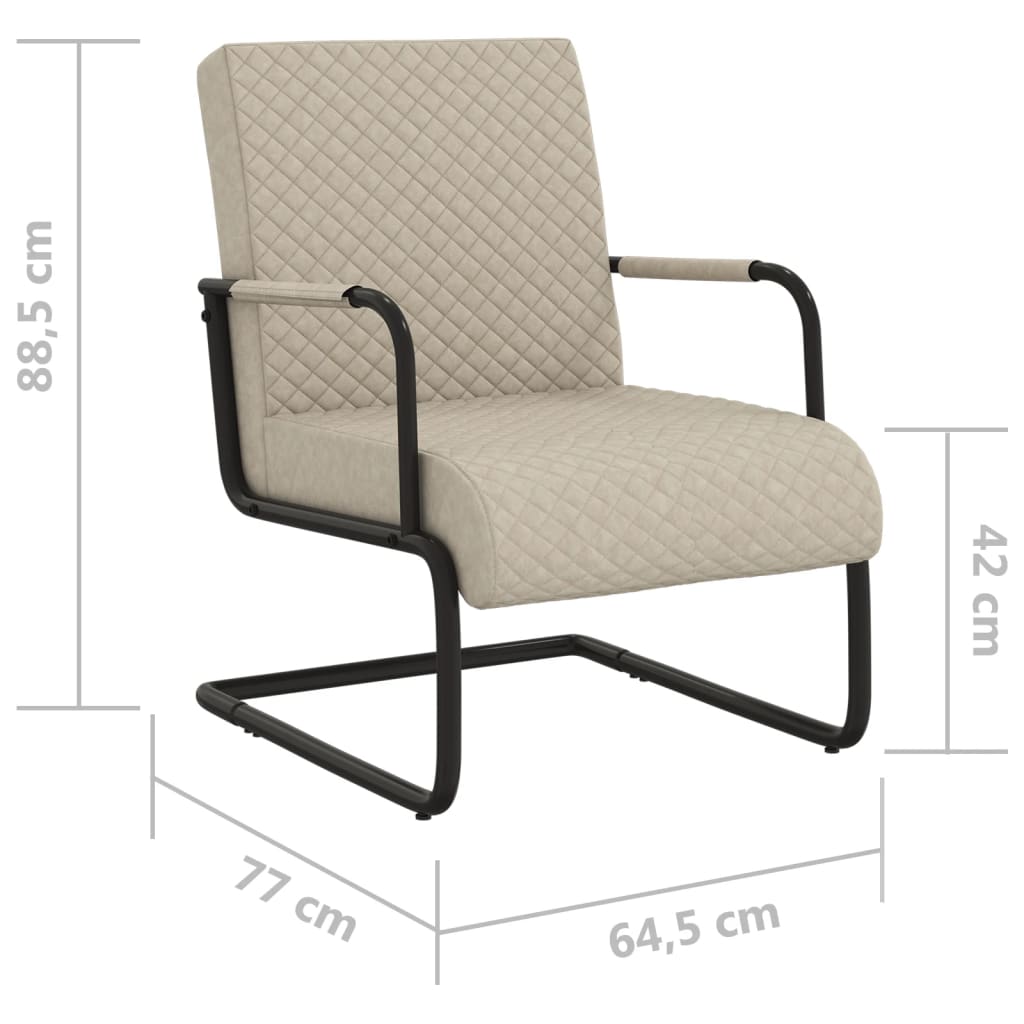 stol med cantilever kunstlæder lysegrå