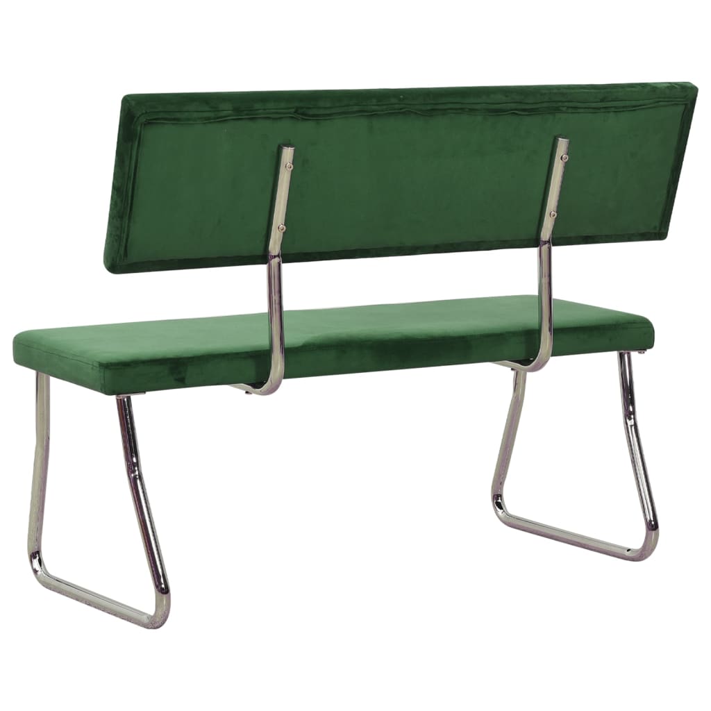 bænk 110 cm fløjl mørkegrøn