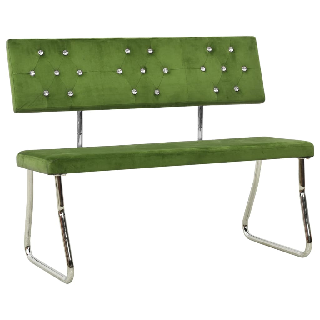 bænk 110 cm fløjl lysegrøn