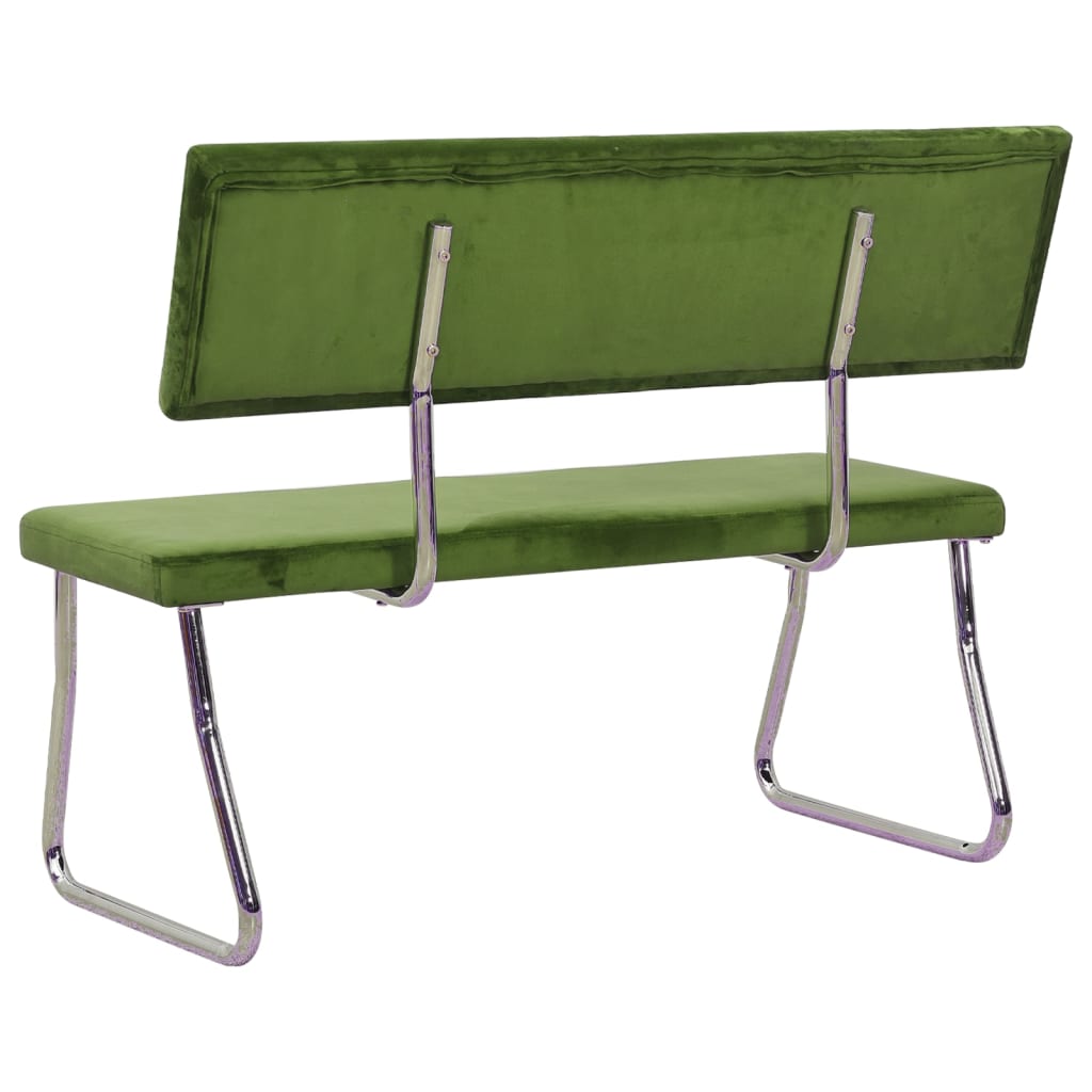 bænk 110 cm fløjl lysegrøn