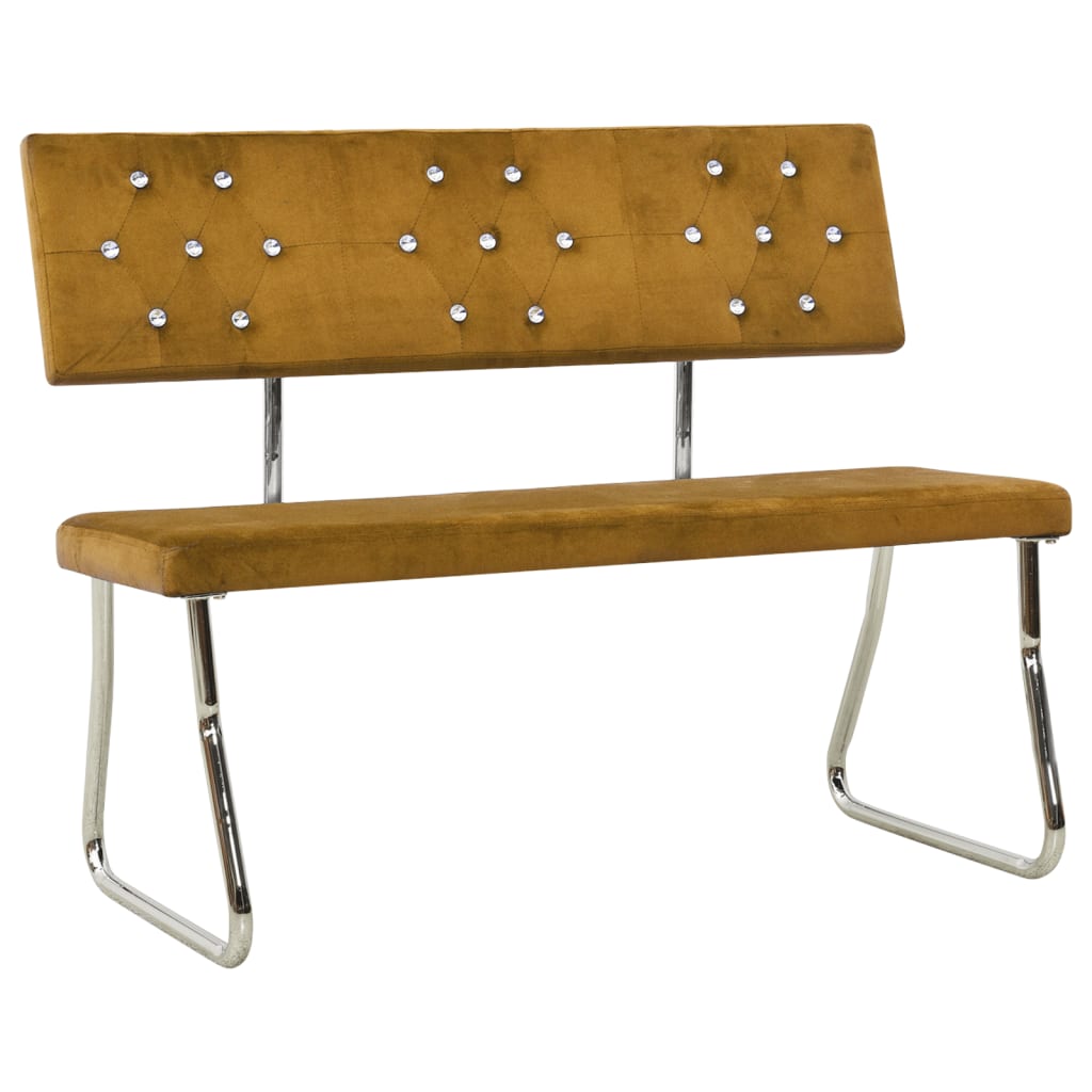 bænk 110 cm fløjl brun