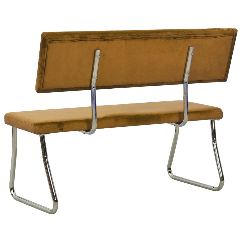 bænk 110 cm fløjl brun